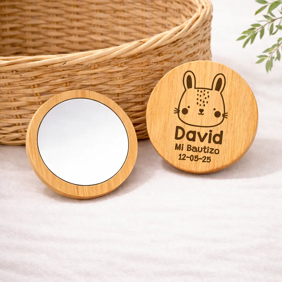 Espejo redondo grabado 2