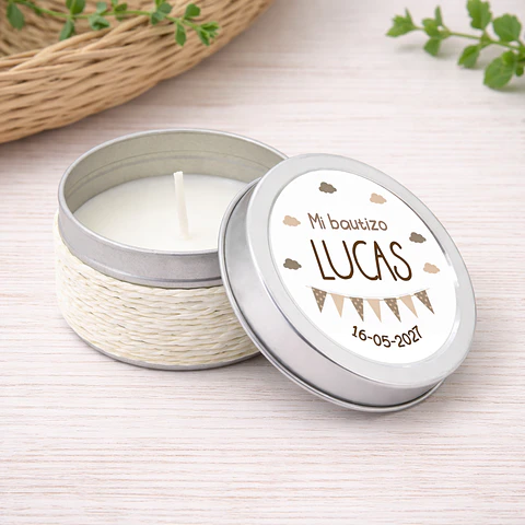 Vela aromática en lata personalizada