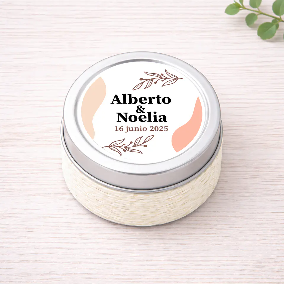 Vela en lata metálica para boda 3