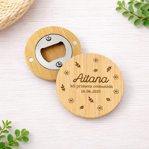 Abridor de bambú grabado