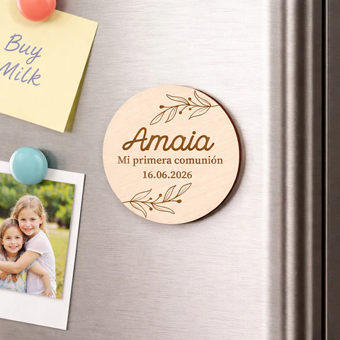 Imán de madera redondo