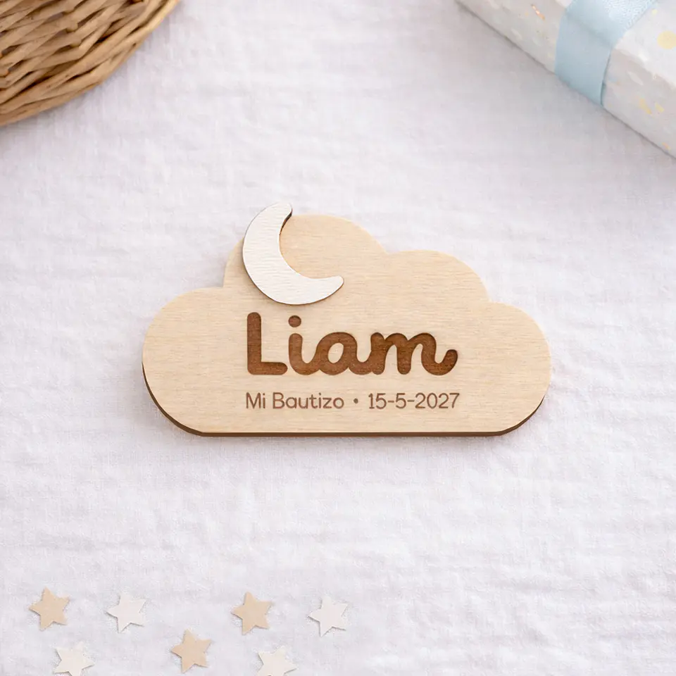 Nube de madera con imán 1