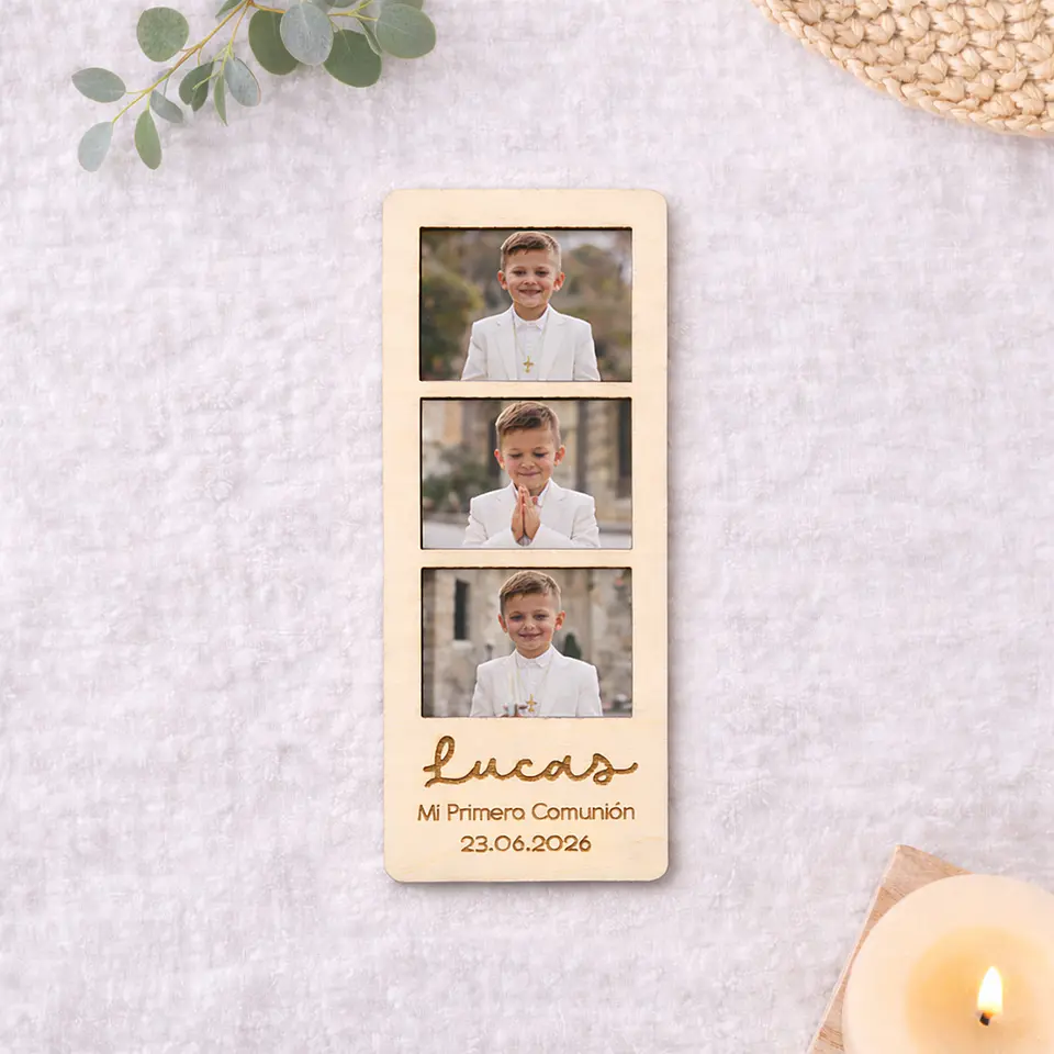 Fotomaton de madera con imán (3 fotos) 1