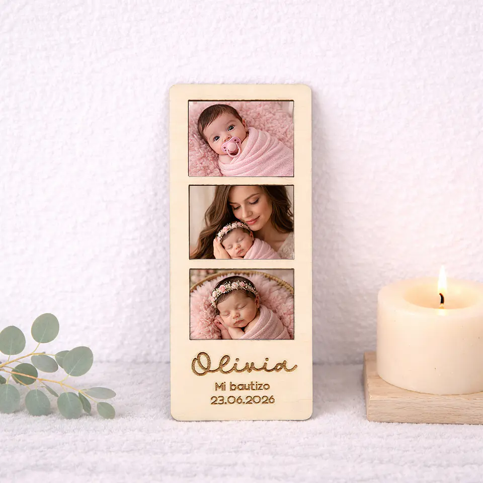 Fotomaton de madera con imán (3 fotos) 2