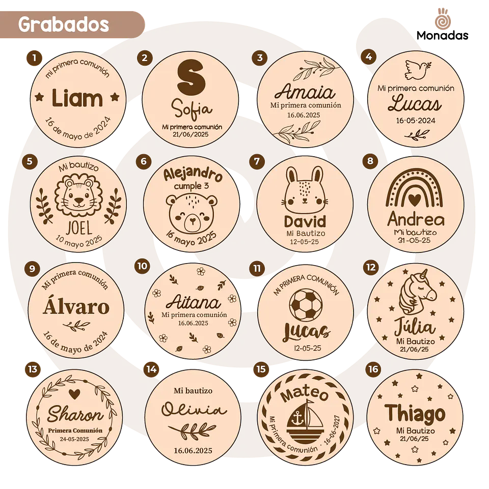 Espejo redondo grabado 3