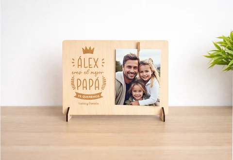 Marco con pinza personalizado para Papá