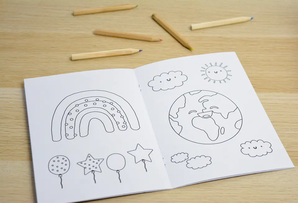 Cajita de lápices con librito para colorear para Bodas 2