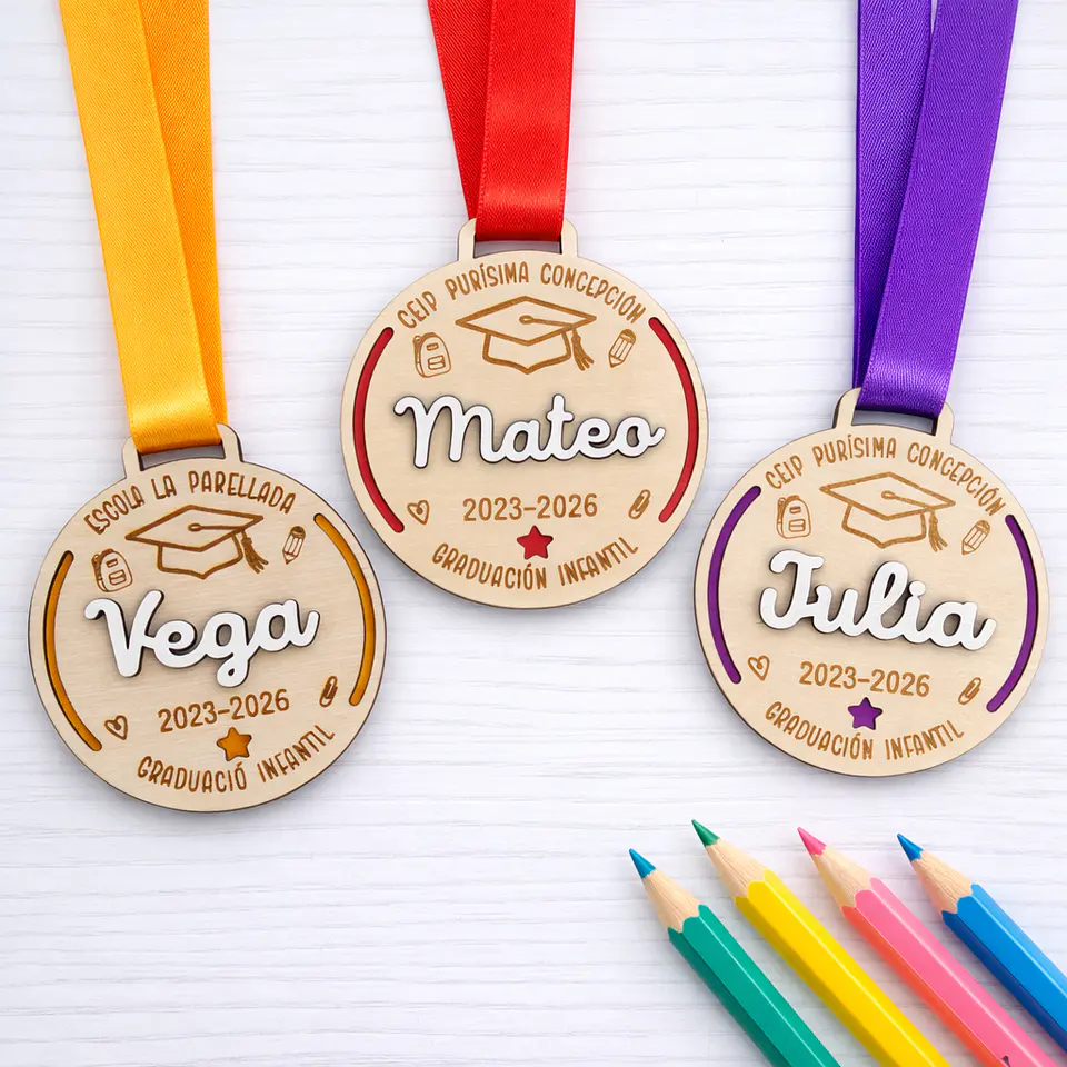 Medallas infantiles para graduaciones escolares 2