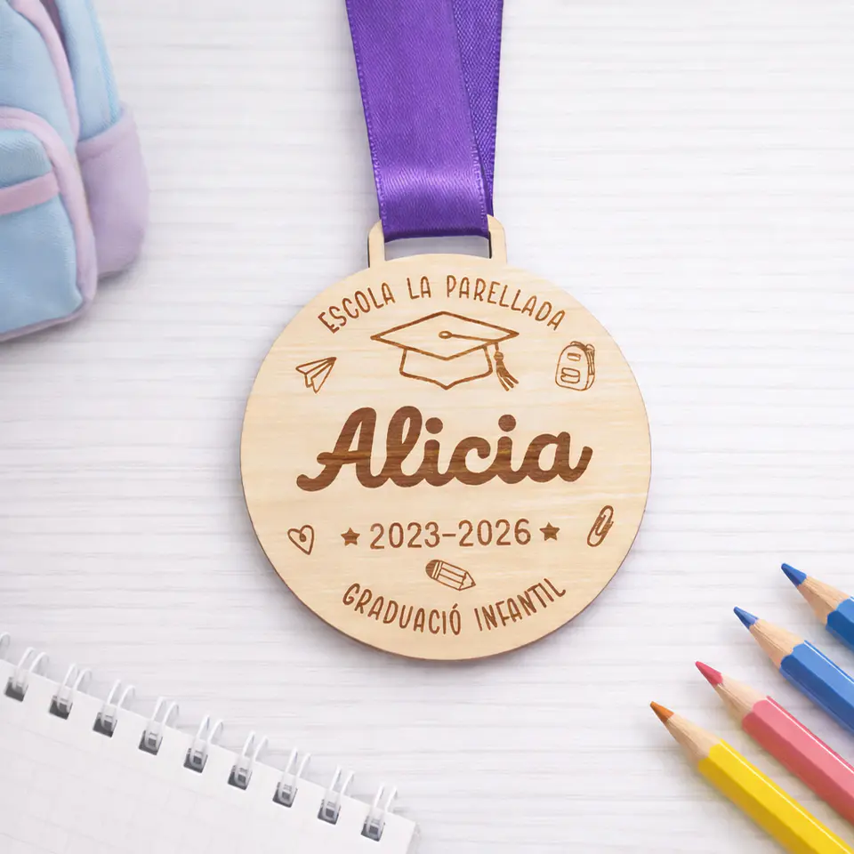 Medallas infantiles para graduaciones escolares grabadas 1