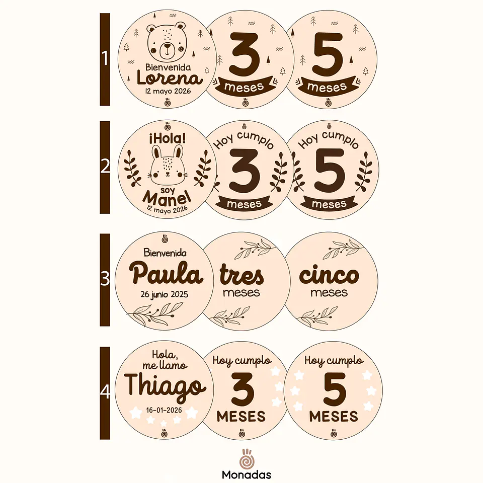 Placas cumple mes personalizadas 3