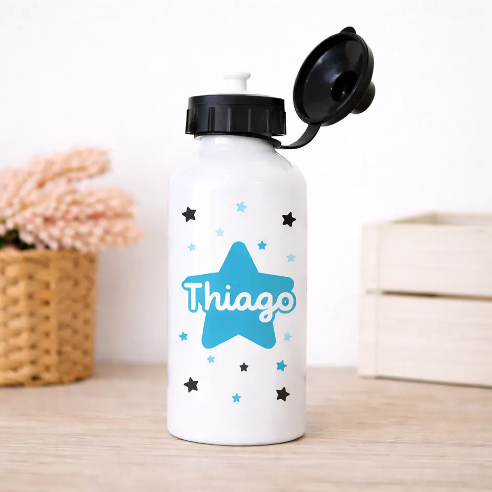 Botella personalizada con inicial o estrella para el cole 1