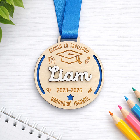 Pack graduación escolar personalizado – Medalla + Trofeo 🎓