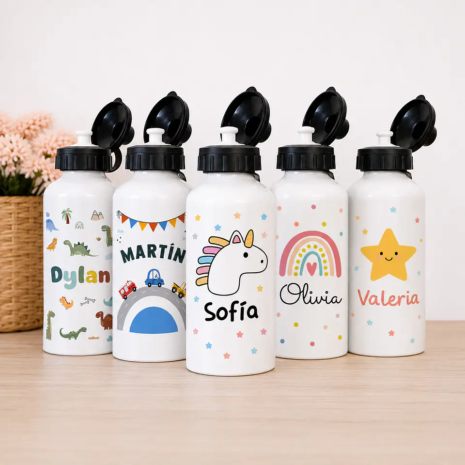 Botella personalizada con dibujo para el cole  1