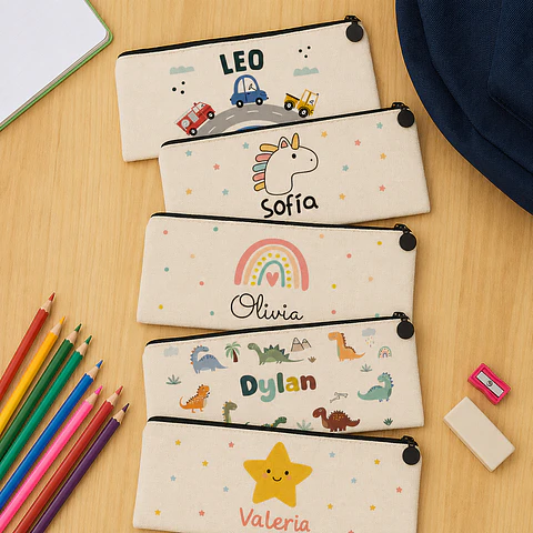 Estuche personalizado con dibujo para el cole