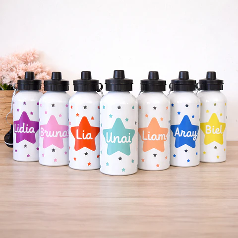 Botella personalizada con estrella para el cole