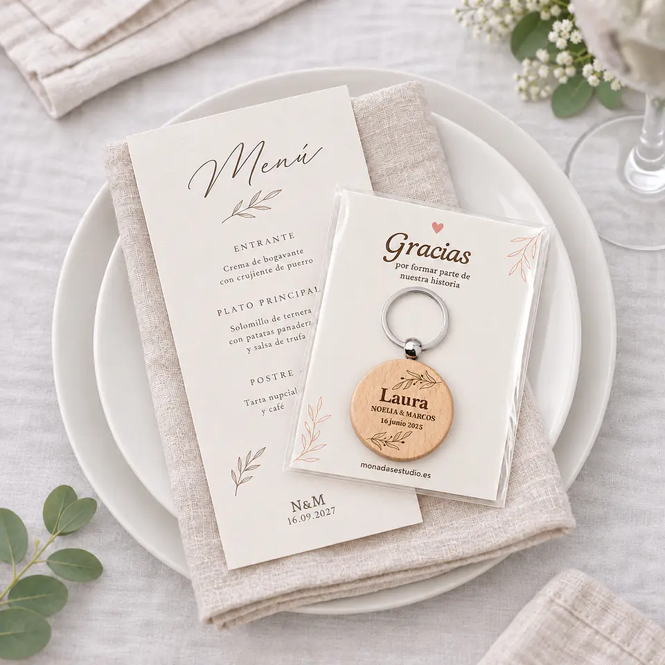 Llavero redondo personalizado para Bodas 2