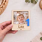 Imán polaroid de madera personalizada con número en metacrilato - Miniatura 1