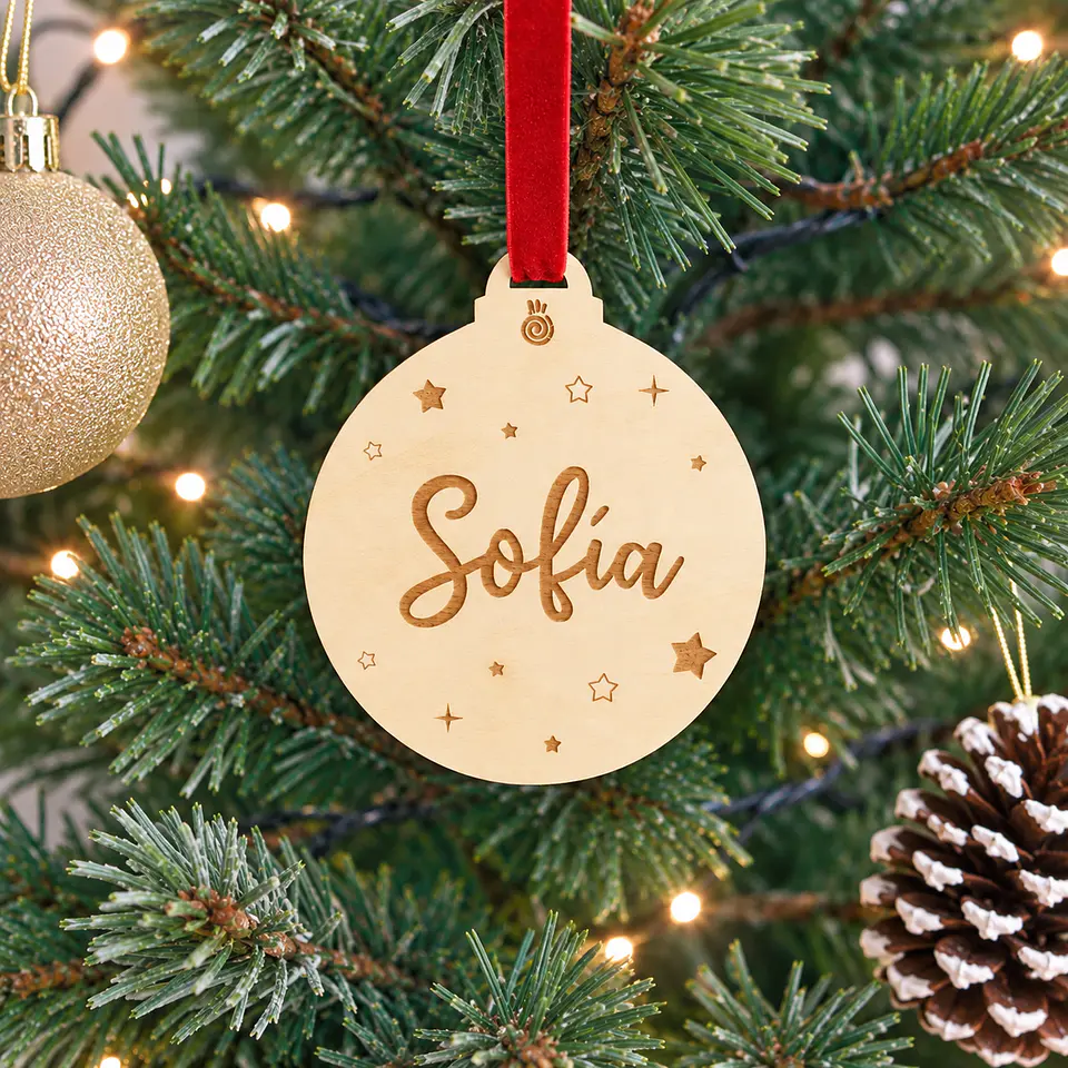 Adorno de Navidad redonda personalizada 1