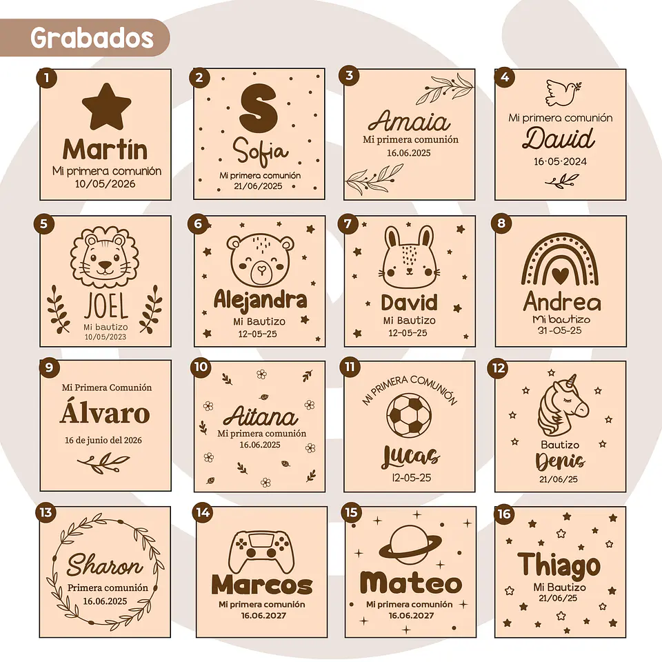 Cajita con 3 en Raya de madera personalizado 4