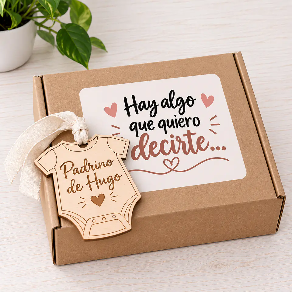 Caja petición padrino o madrina con body de madera grabado personalizado 1
