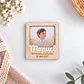 Imán Polaroid de madera personalizado con nombre en metacrilato - Miniatura 1
