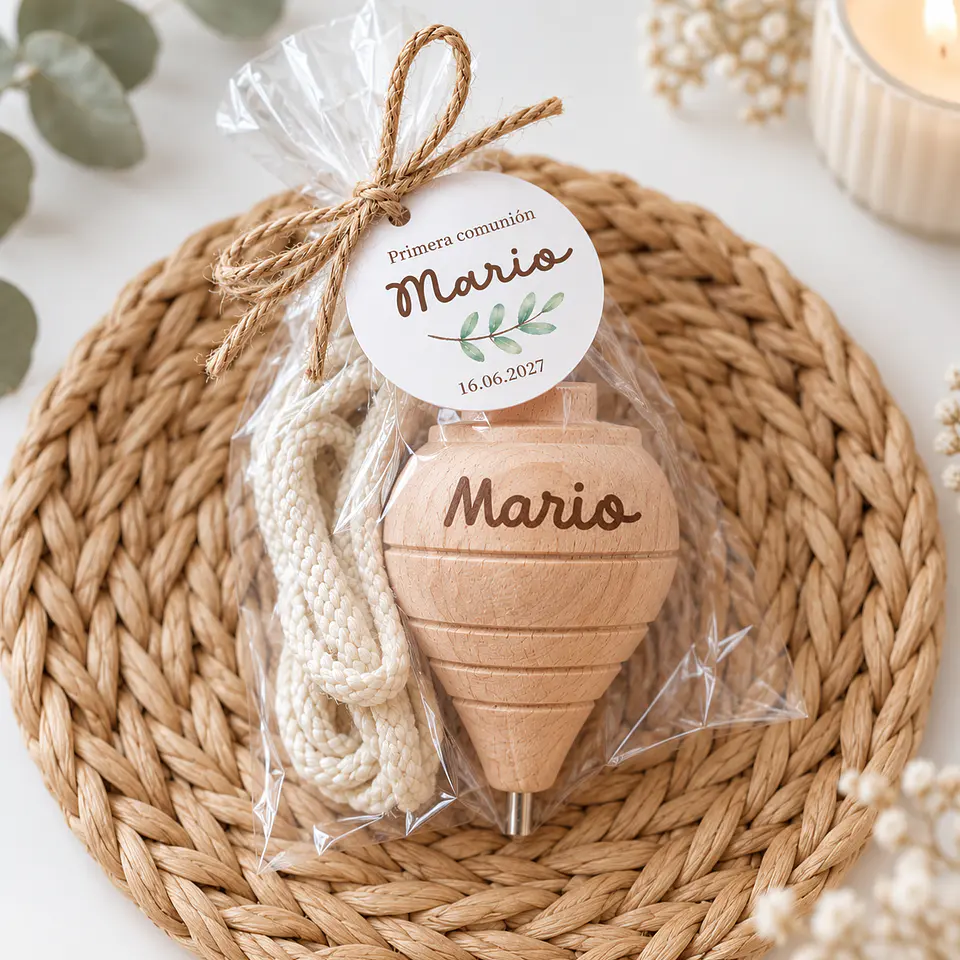 Peonza de madera personalizada 1