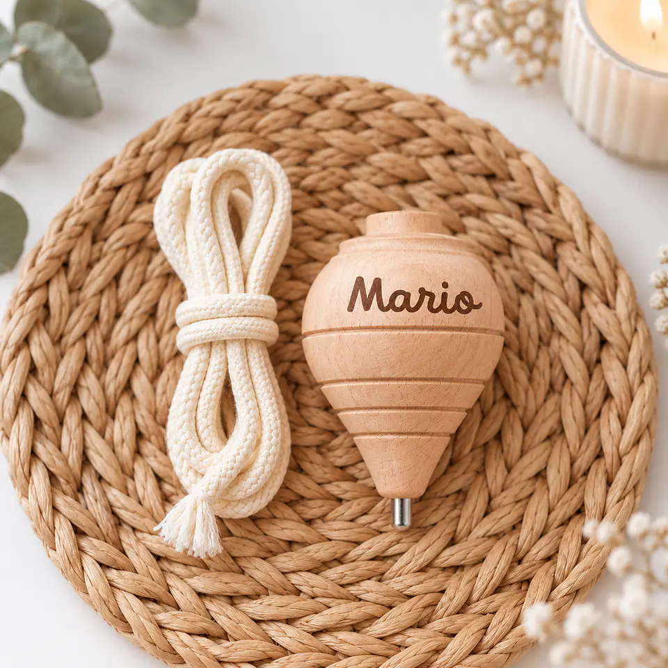 Peonza de madera personalizada 4