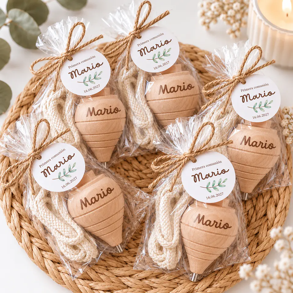 Peonza de madera personalizada 2