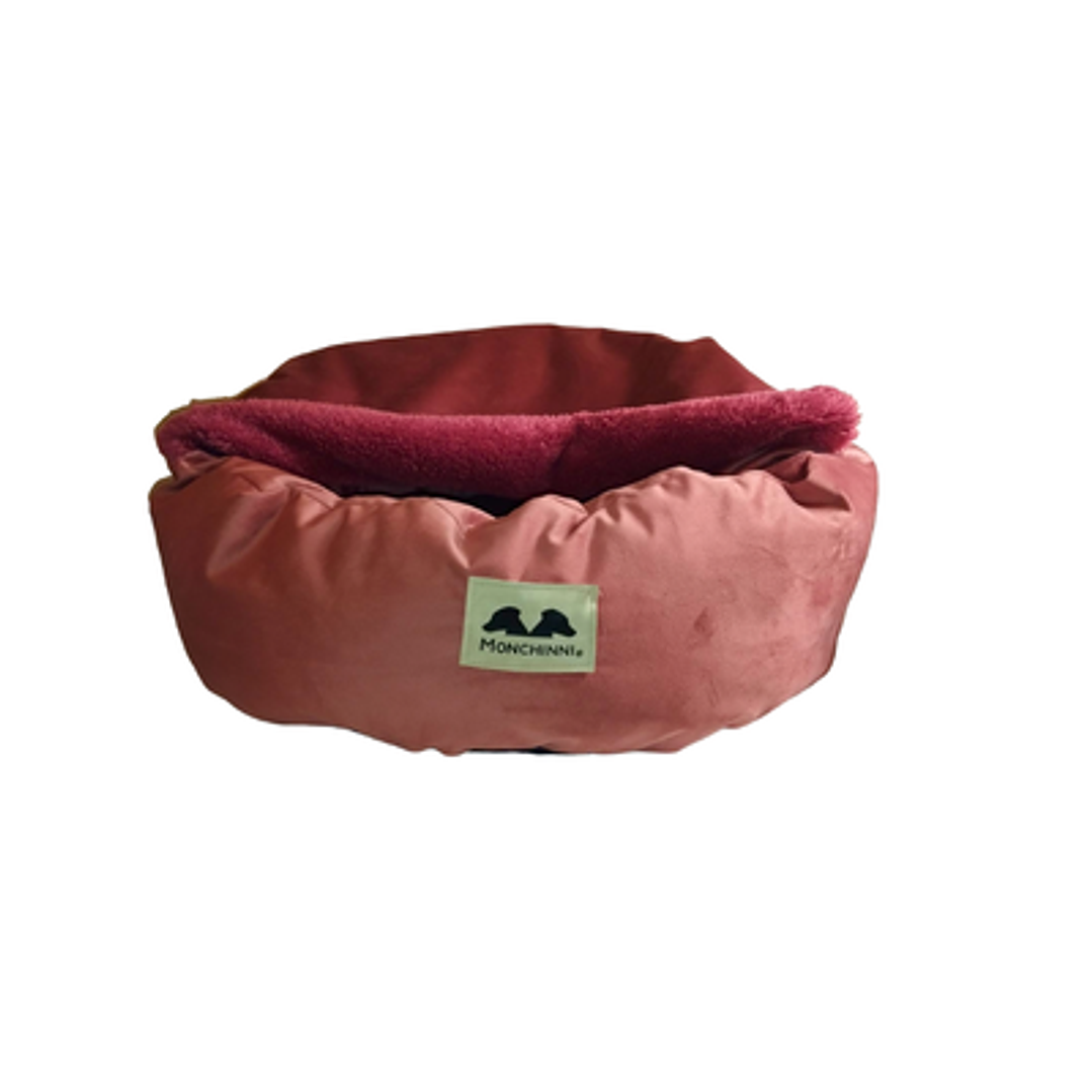 Cama Pet-Donut con manta incorporada-Rosa 3