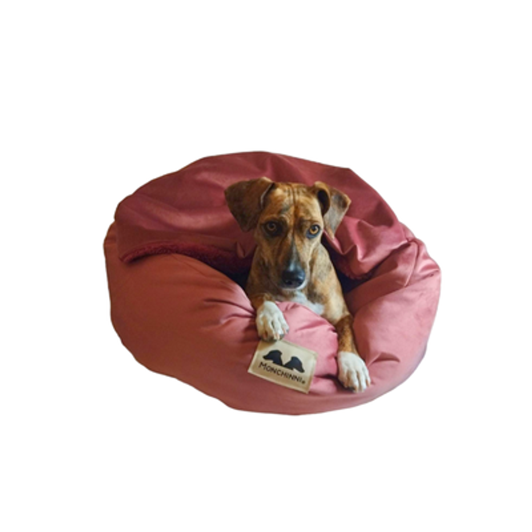 Cama Pet-Donut con manta incorporada-Rosa 2