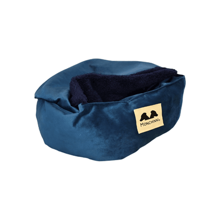 Cama Pet-Donut con manta incorporada-Azul 1