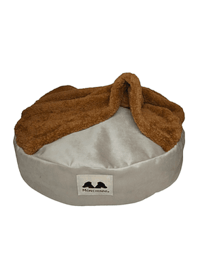 Cama Pet-Cojín con manta incorporada-Capuchino
