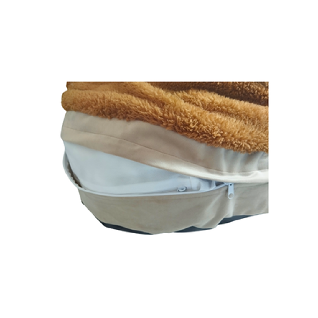 Cama Pet-Cojín con manta incorporada-Capuchino 2