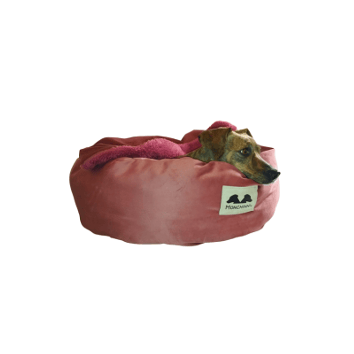 Cama Pet-Donut con manta incorporada-Rosa 1
