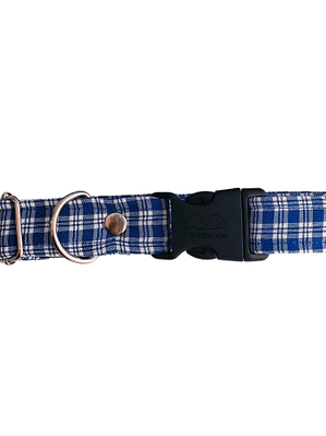 Collar dog- tartan Azul-(30cm-52cm/A.2.5cm)