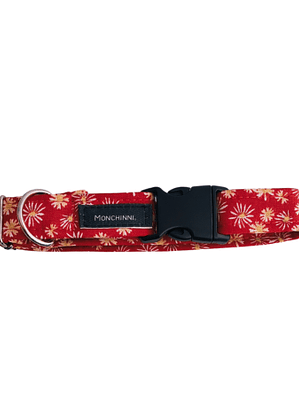 Collar dog-Estampado rojo-(25cm-42cm/A.2.5cm)