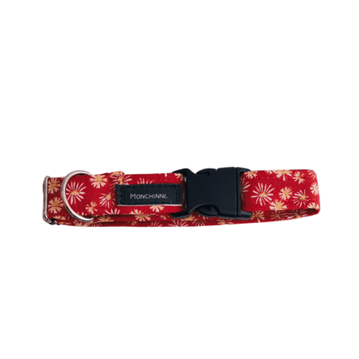 Collar dog-Estampado rojo-(25cm-42cm/A.2.5cm) 1