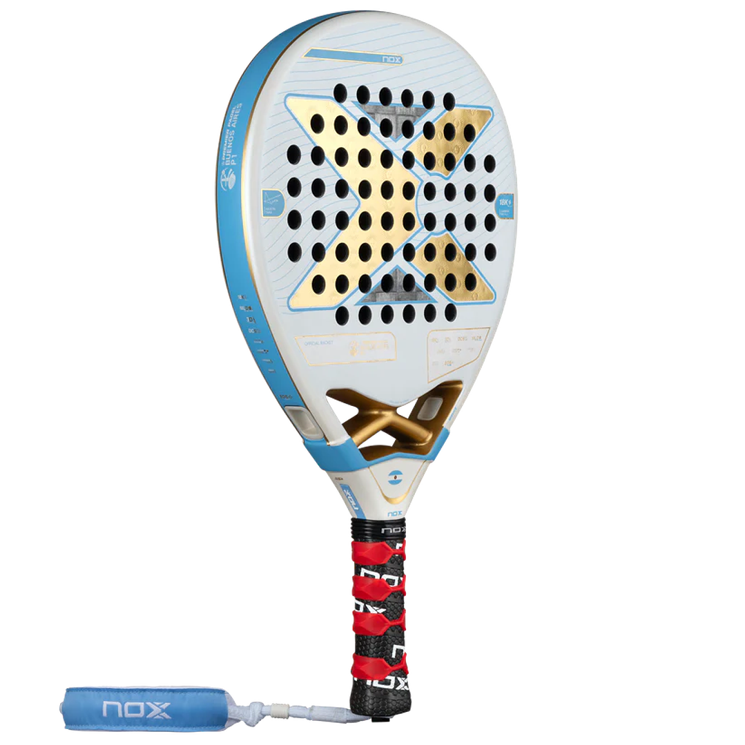 Pala Padel Nox AT10 Luxury Genius 18K Alum Buenos Aires Exclusive Edition 2026 + Overgrip + Protector + Llavero 2