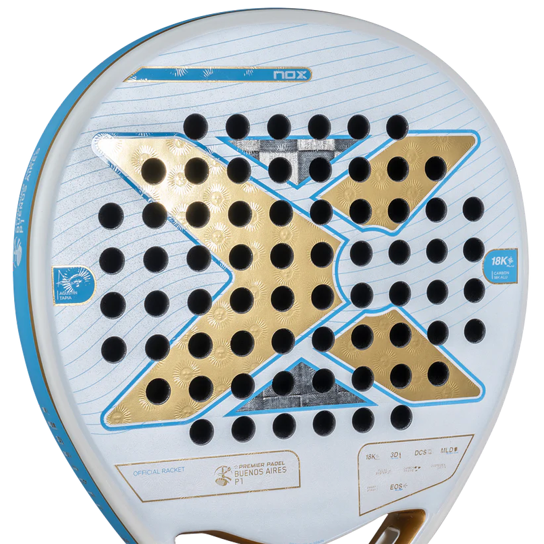Pala Padel Nox AT10 Luxury Genius 18K Alum Buenos Aires Exclusive Edition 2026 + Overgrip + Protector + Llavero 11