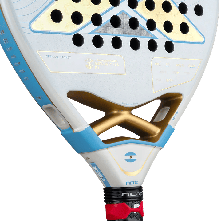 Pala Padel Nox AT10 Luxury Genius 18K Alum Buenos Aires Exclusive Edition 2026 + Overgrip + Protector + Llavero 16