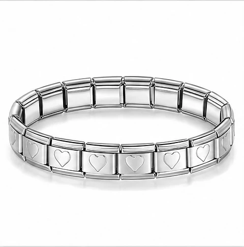 Exclusive Bracelet de corazones plateados 