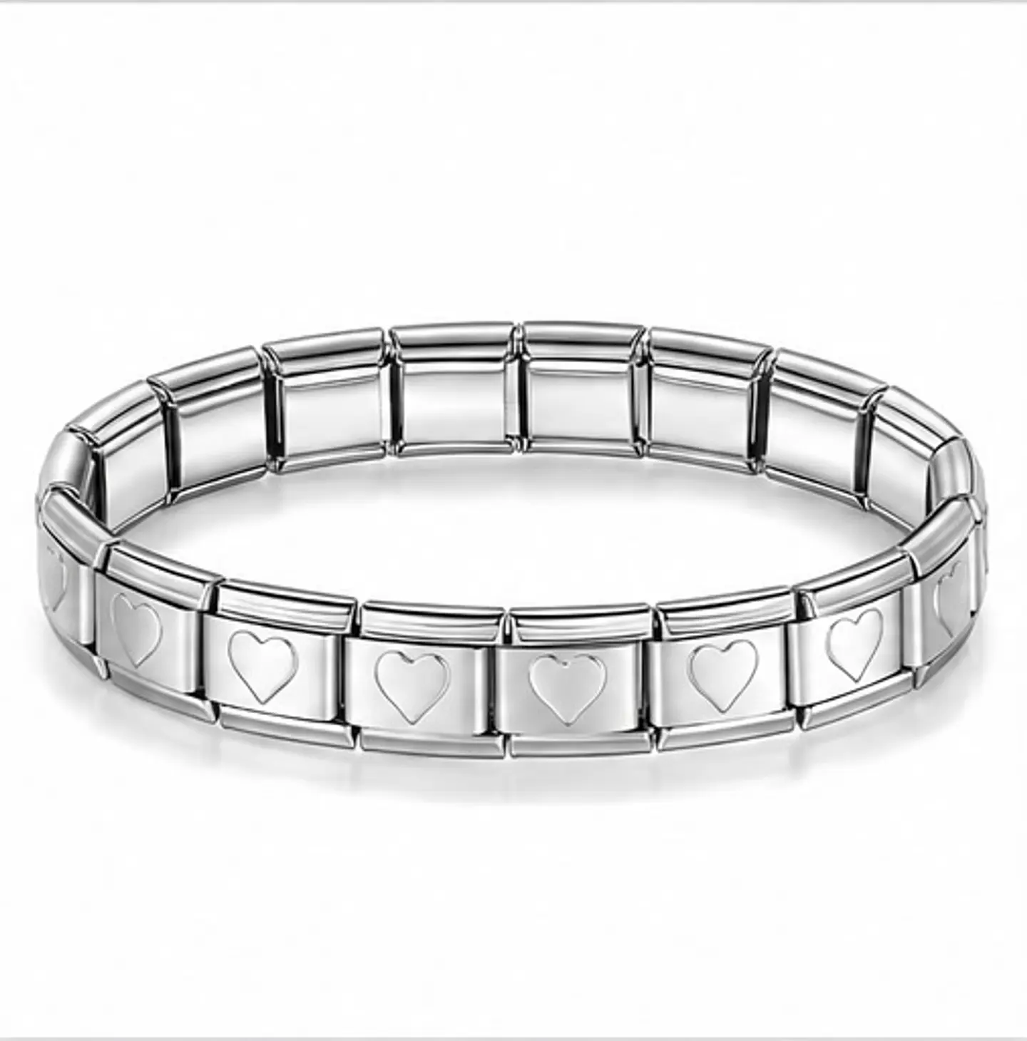 Exclusive Bracelet de corazones plateados  1