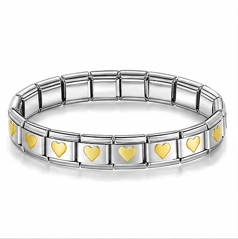 Exclusive Bracelet de corazones dorados
