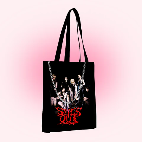 Tote bag red stick out