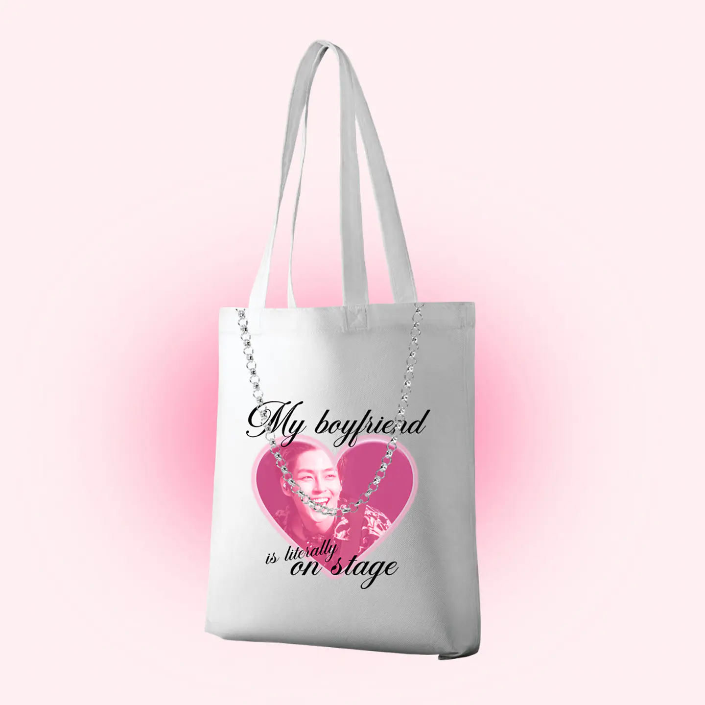 Tote bag my boyfriend is literally on stage 1