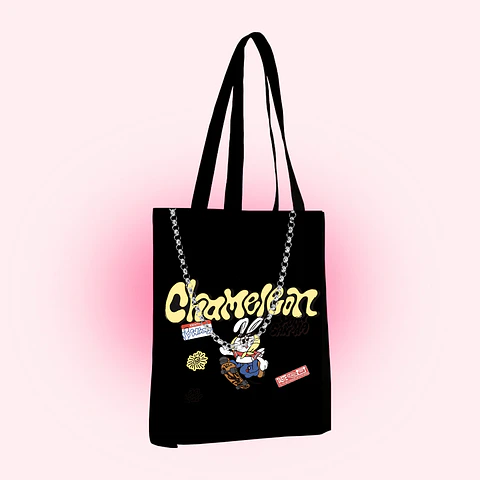 Tote bag chameleon 
