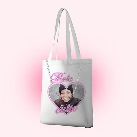 Tote bag 'Mala pero cutie:p' 