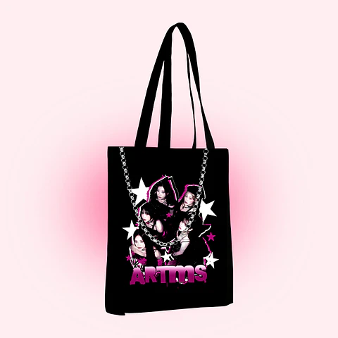 Tote bag artms pink stars