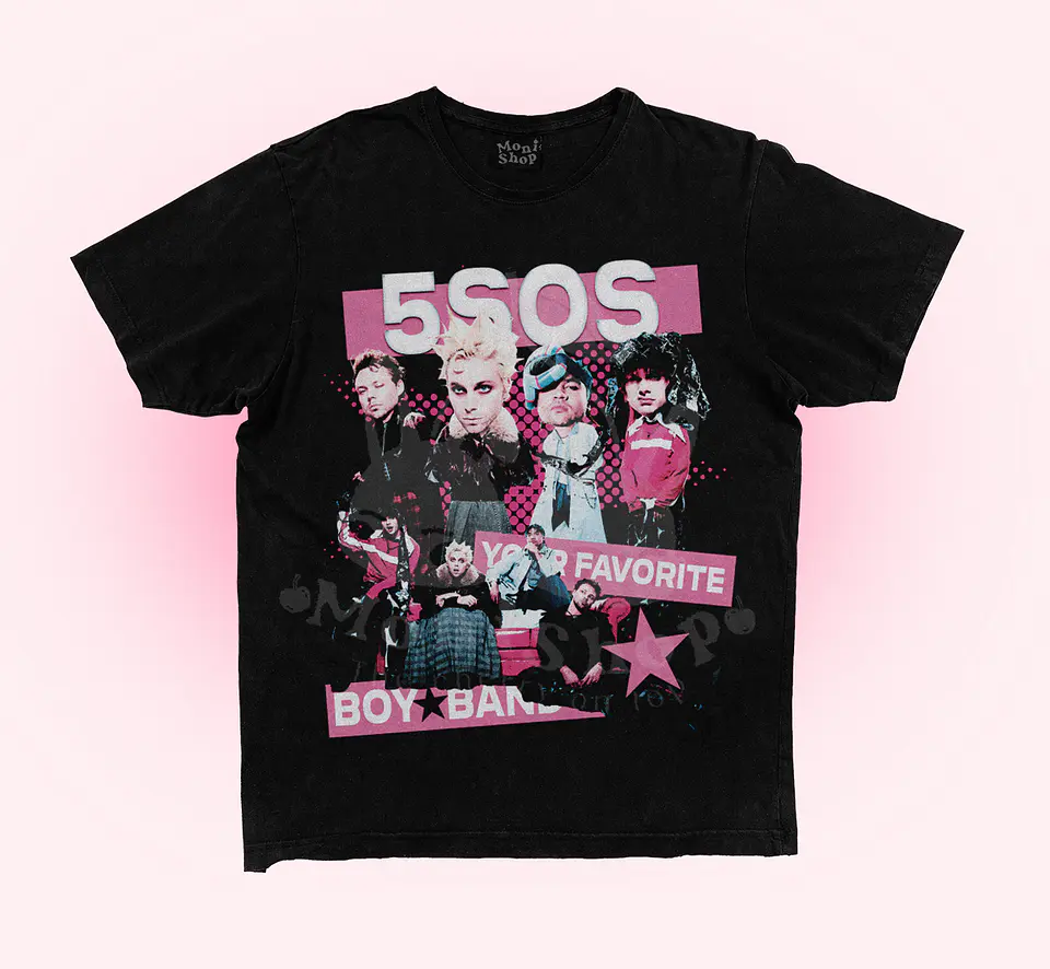 Polera 5sos pink 1