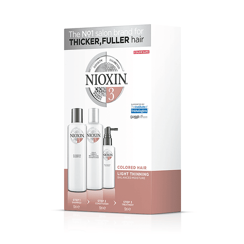 Trial Kit Nioxin Sistema 3 Cabellos Tinturados/ Debilitamiento Leve